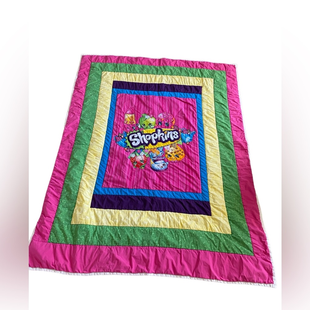 Handmade Patchwork Twin Blanket Shopkins 60” x 76”